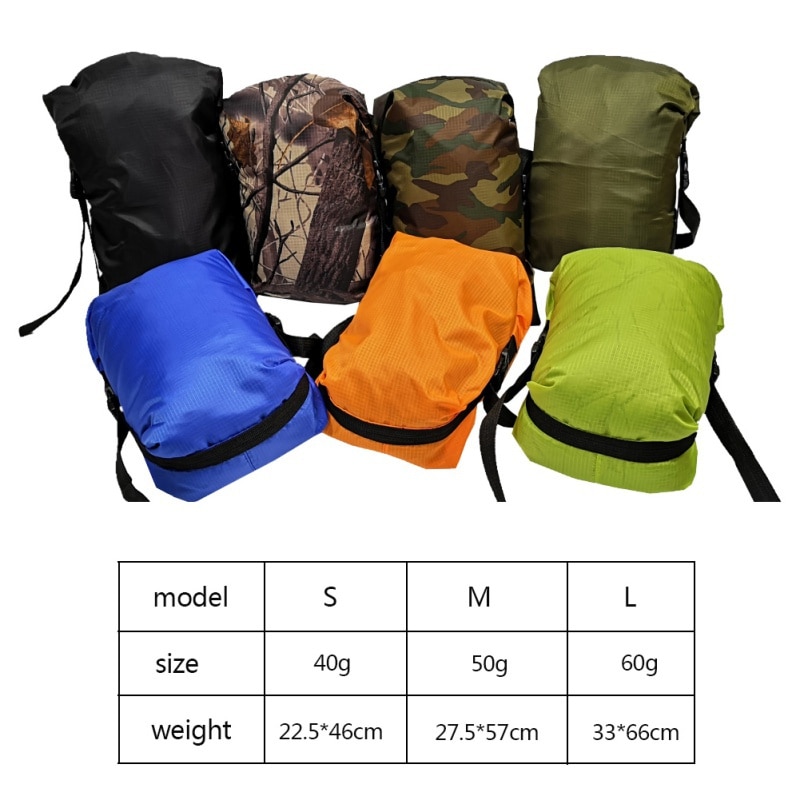 Leichte draussen Schlafsack Sack Tragbare Lagerung Tragen Tasche Pack Kompression Zeug Taschen Fitness Überleben Camping Ausrügestochen