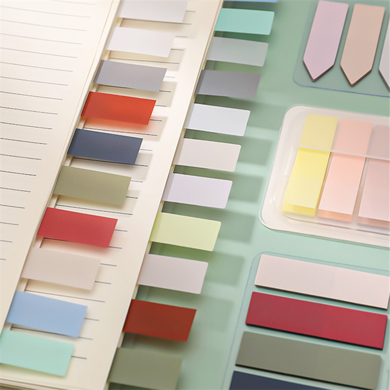 Notes autocollantes transparentes pour bloc-notes, marqueur de signet, mémo autocollant, papier de bureau, fournitures scolaires pour étudiants