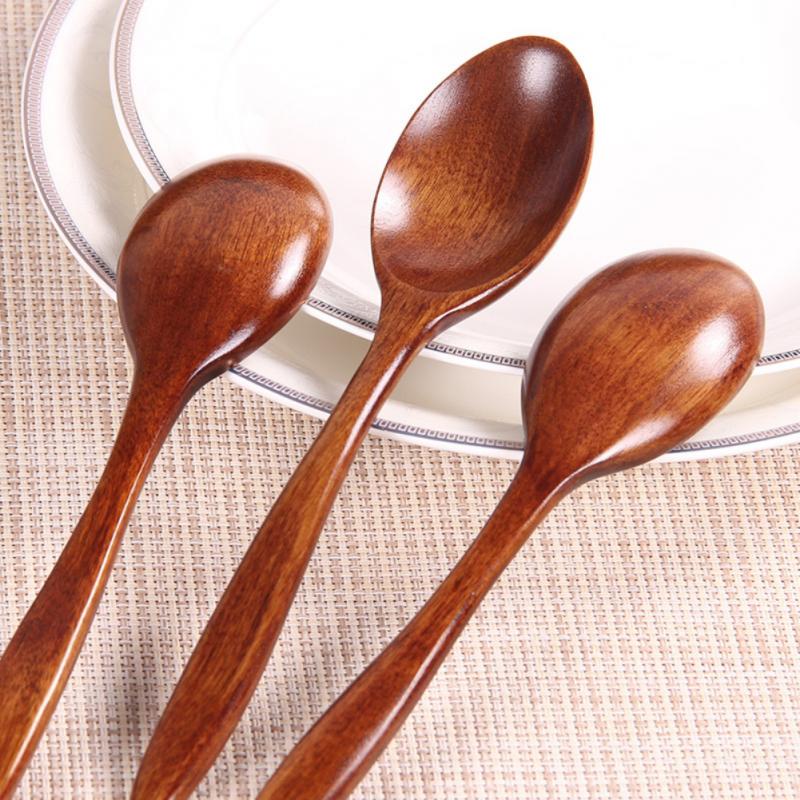 Colher de madeira cozinhar utensílio ferramenta nova alça longa sopa colher de chá catering acessórios da cozinha barra ferramentas de bambu cozinha
