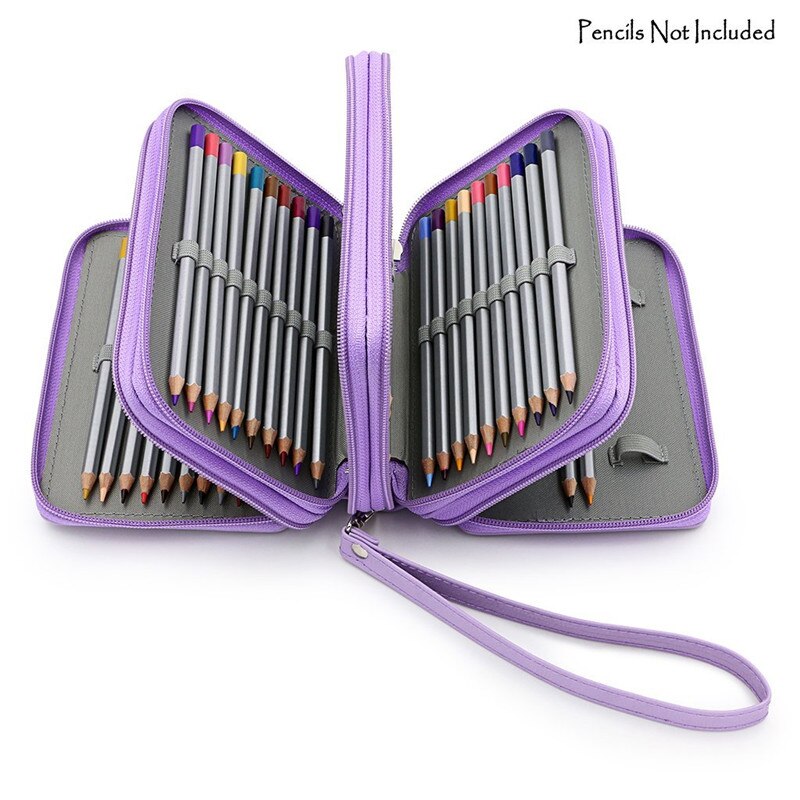 Cartuchera escolar de 72 agujeros para niñas y niños, estuche de bolígrafo de color negro, bolsa de cartucho grande, papelería, Kit de penalización grande