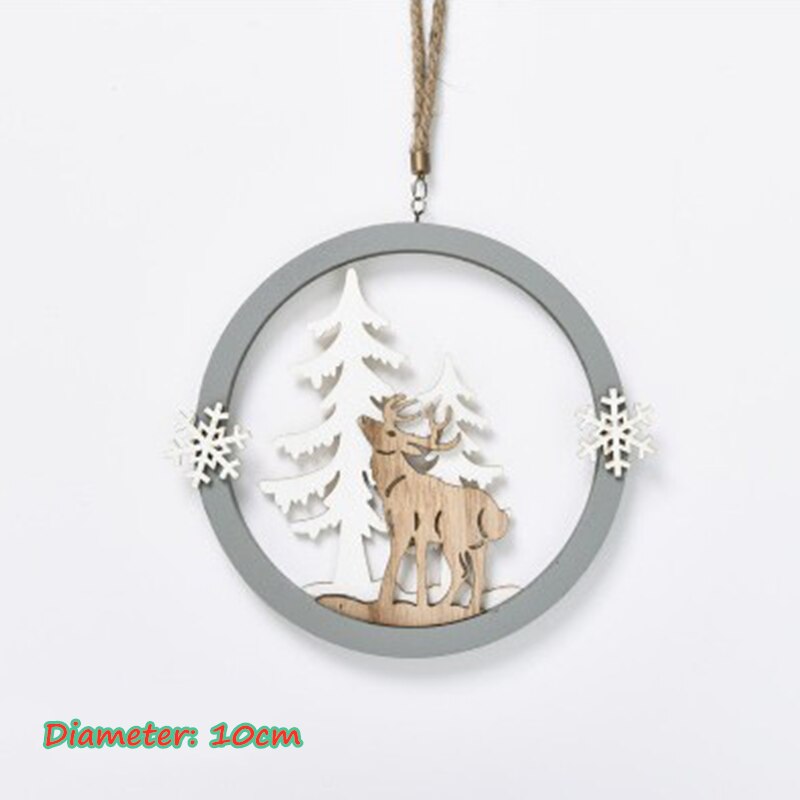 neue Weihnachten Holz Dekoration Anhänger Elch Weihnachten Baum Ornament Neue Jahr Weihnachten für Kinder: Style 2