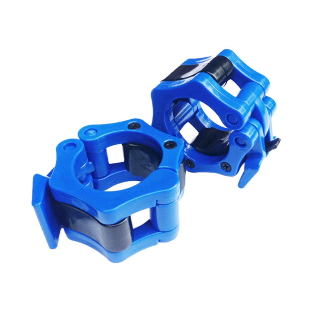 2 st 50mm hantel man viktlyft skivstång snabbspänne kort huvud klämmor lås kragar fitness muskulation standard: Blå