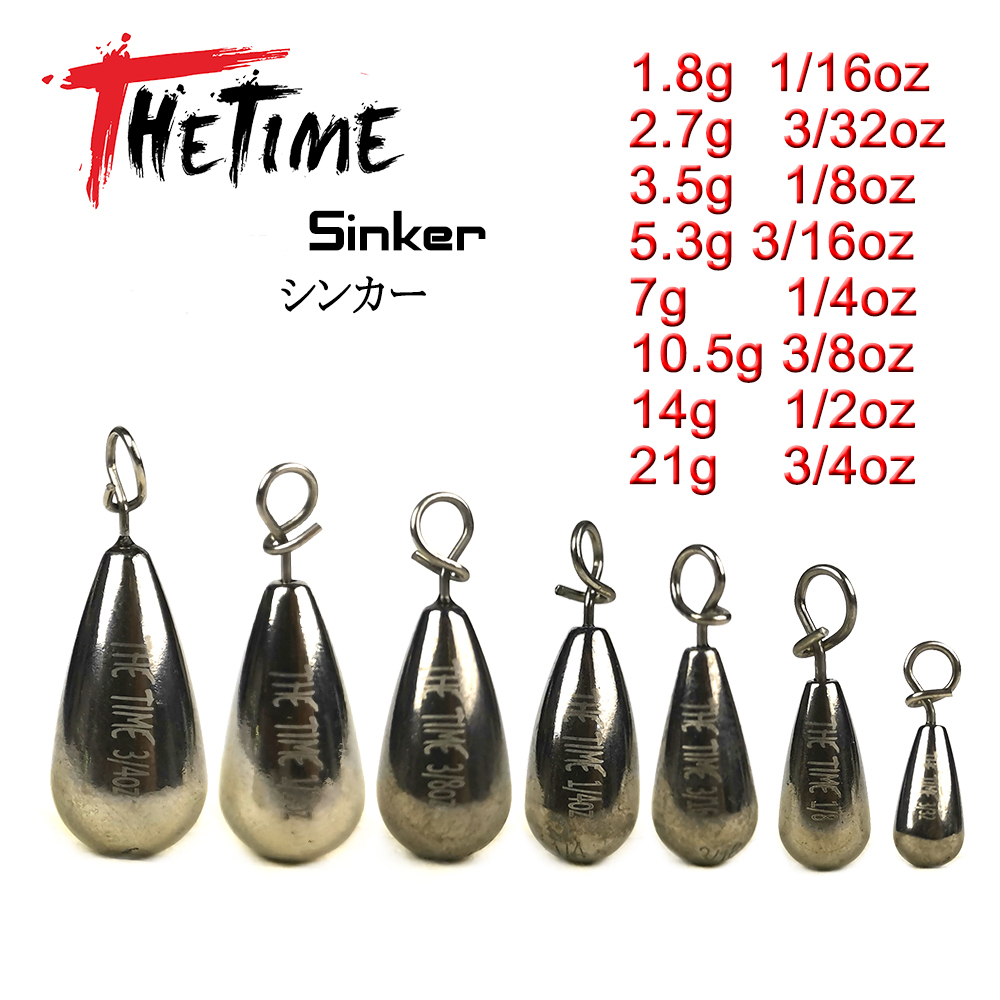 THETIME 1,8-21g, pesas de plomo para pesca de tiro directo, señuelo suave, aparejo libre, conector de gancho, plomos de línea para accesorios de pesca de lubina