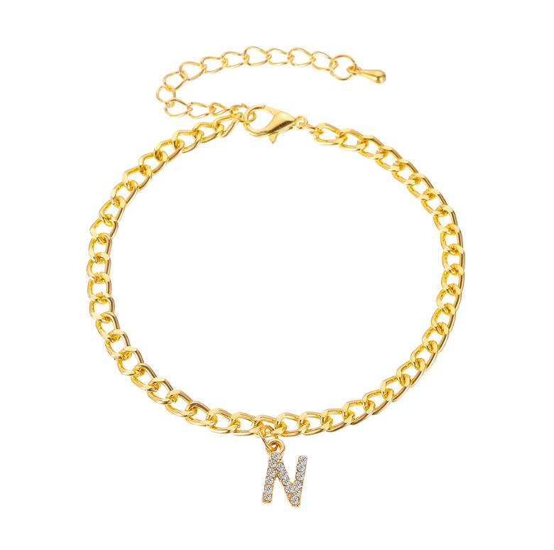 Alfabet Been Armbanden Enkelbanden Voor Vrouwen Foot Gouden Ketting Sieraden Lichtmetalen Gouden Ketting Voeten Ketting Sieraden Beginletter Enkelband: 2