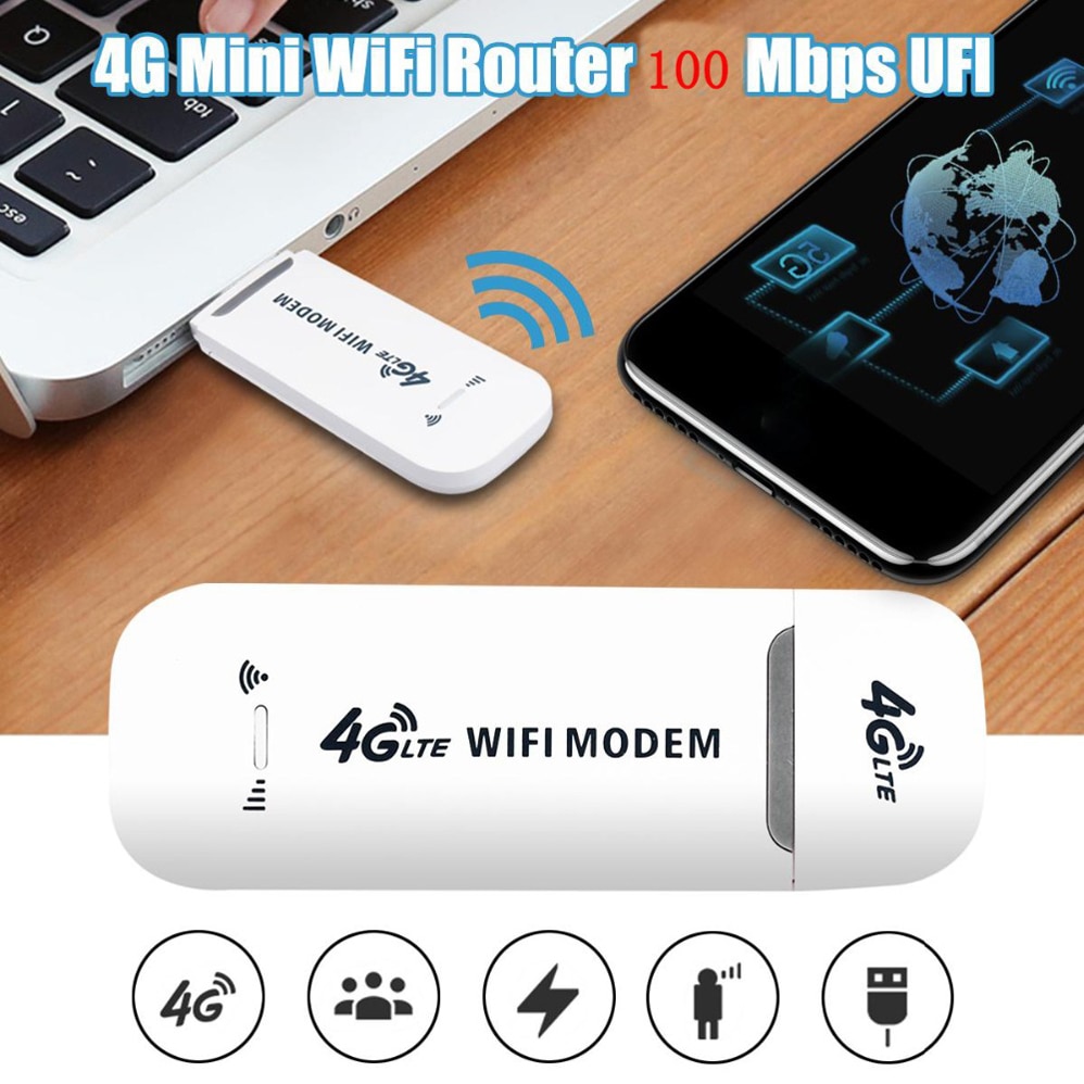 Tianjie Wifi Router 100Mbps Usb Modem Draadloze Breedband Mobiele Hotspot Lte 3G/4G Unlock Wingle Dongle