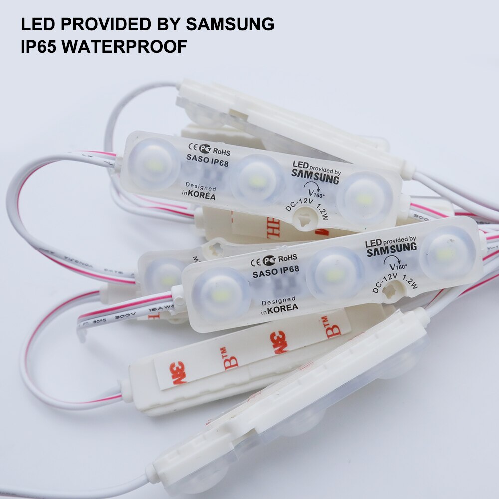 12V Led Module 5730 3Leds 1.2W IP65 Waterdicht Voor Reclame Letters Led Teken Back Light 50 Stuks wit, warm Wit, Blauw, Rood, Groen