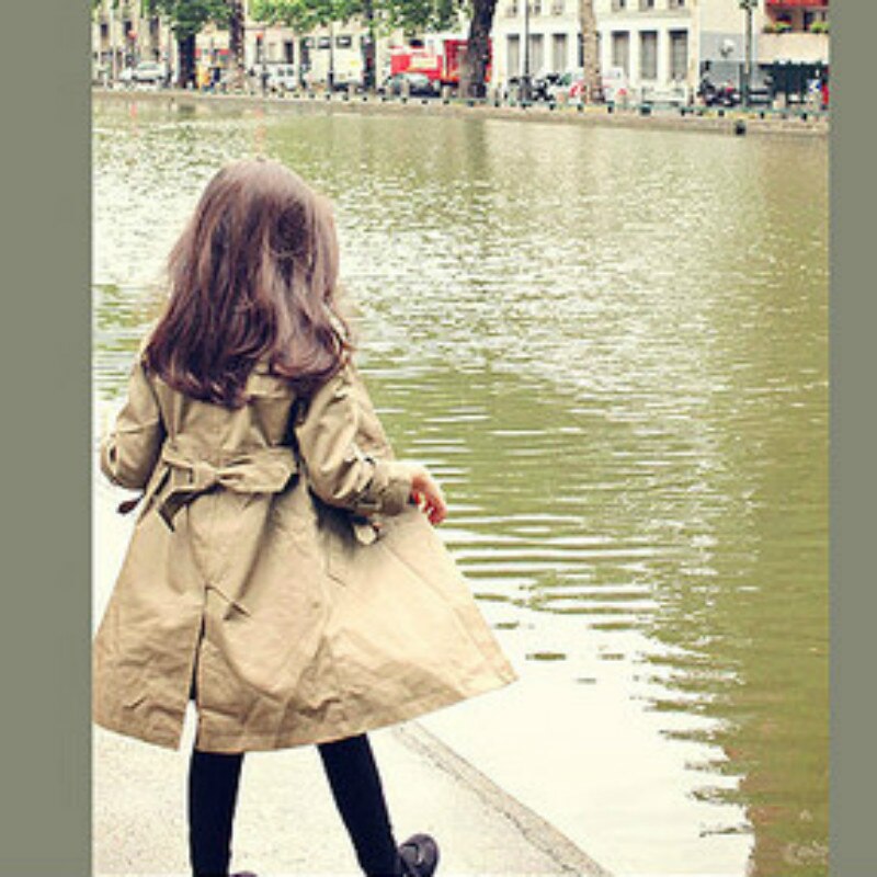Meisjes Jassen Mode Double-Breasted Katoen Jassen Mantel Kids Trenchcoats Meisjes Lange Mantel Herfst Kinderen Kleding CC147