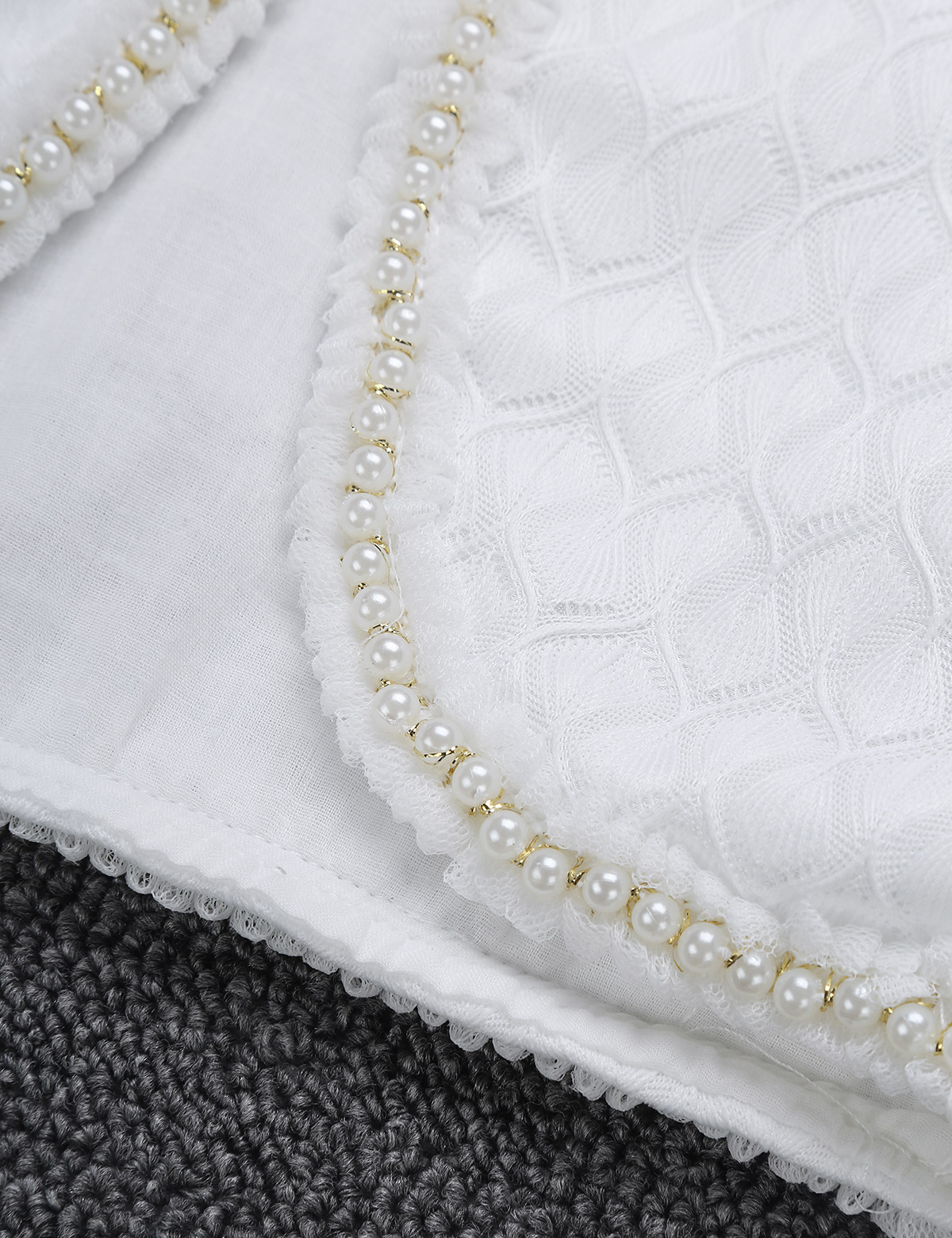 Weiß freundlicher Mädchen Hochzeit Jacke Perlen Eine Geschmack Verschluss Bolero zucken Strickjacke oben Kurze Jacke für Festzug Formale Partei wickeln