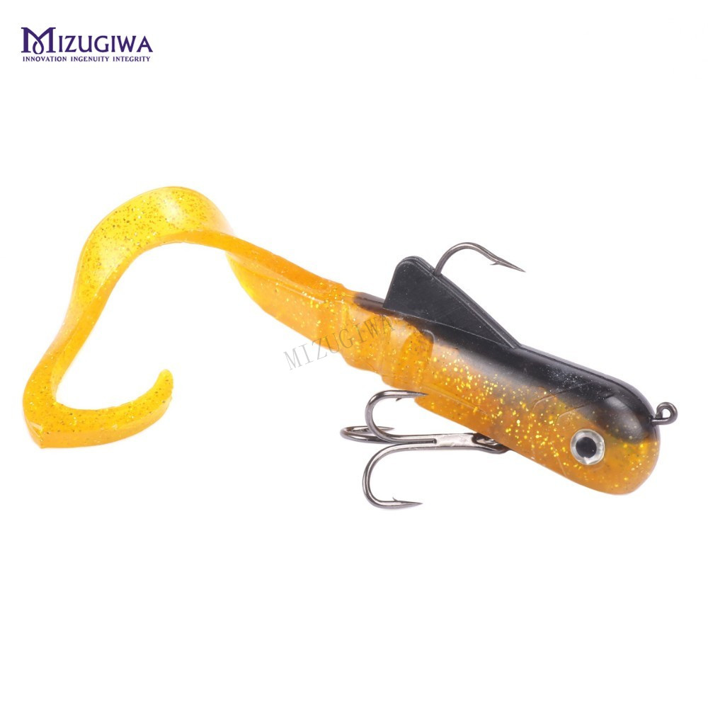 MIZUGIWA-señuelo blando para pesca, cebo blando Zabder, sábalo de agua dulce, aparejos de pesca, Bulldog, Lucio, Leurre grueso, sábalo Souple: YELLOW