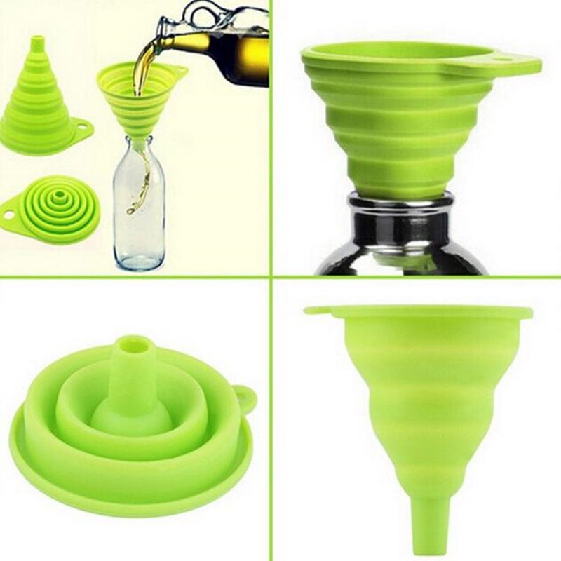 1PC Mini Foldable Funnel,Silicone Collapsible Funnel,Folding Portable Funnels Household Kitchen Funnel for Transferring Liquid