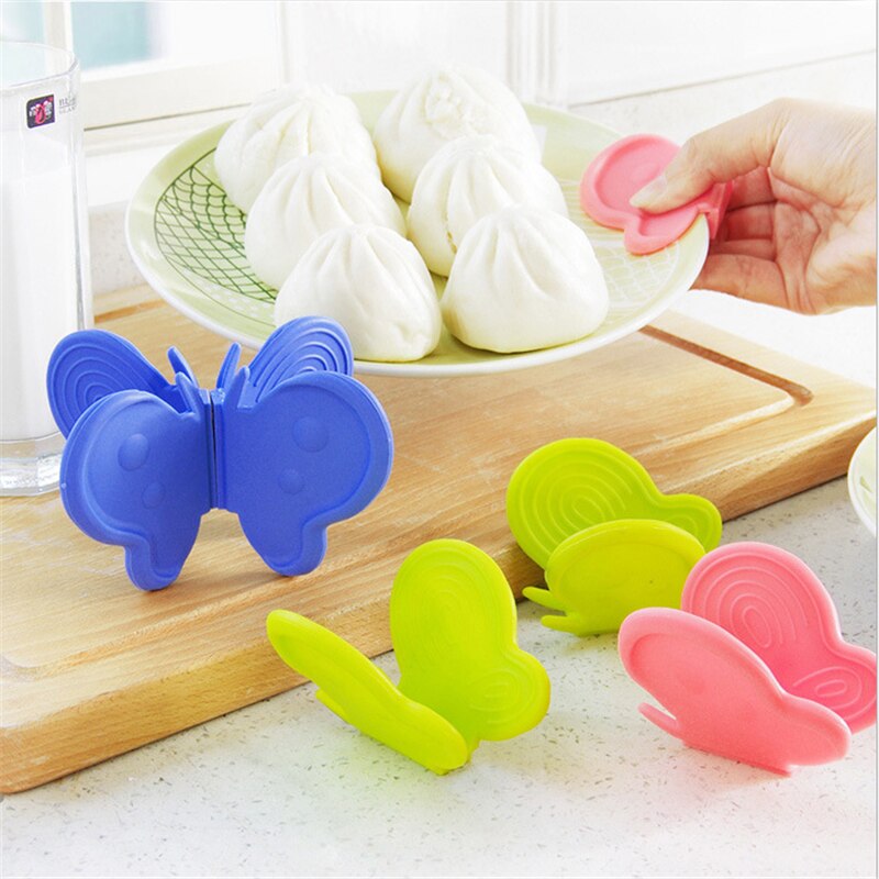 2Pcs Silicone Butterfly Oven Heat InsulatedMicrowave Non-slip Gripper Pot Holder Fruit Vegetable Tools Kitchen Accessories,Q