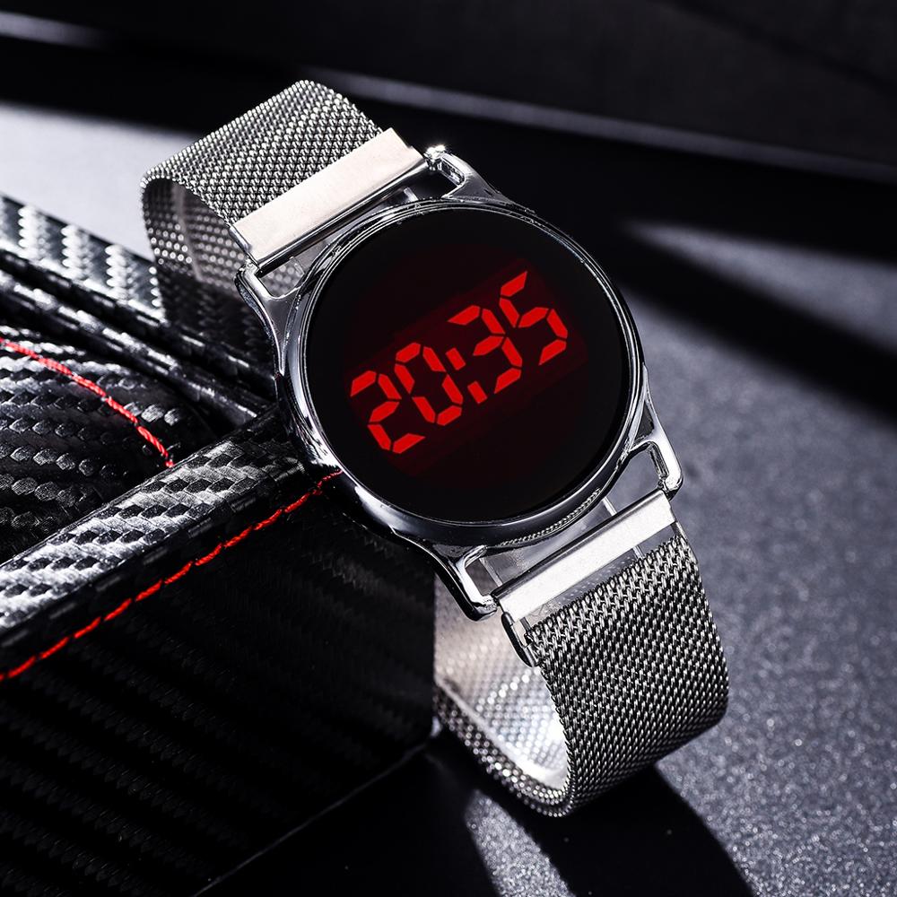 LED Electronic watches Star Watch For Women Rose Gold Mesh Magnet Starry Sky Quartz Wristwatch Gradient Ladies Wrist Watches