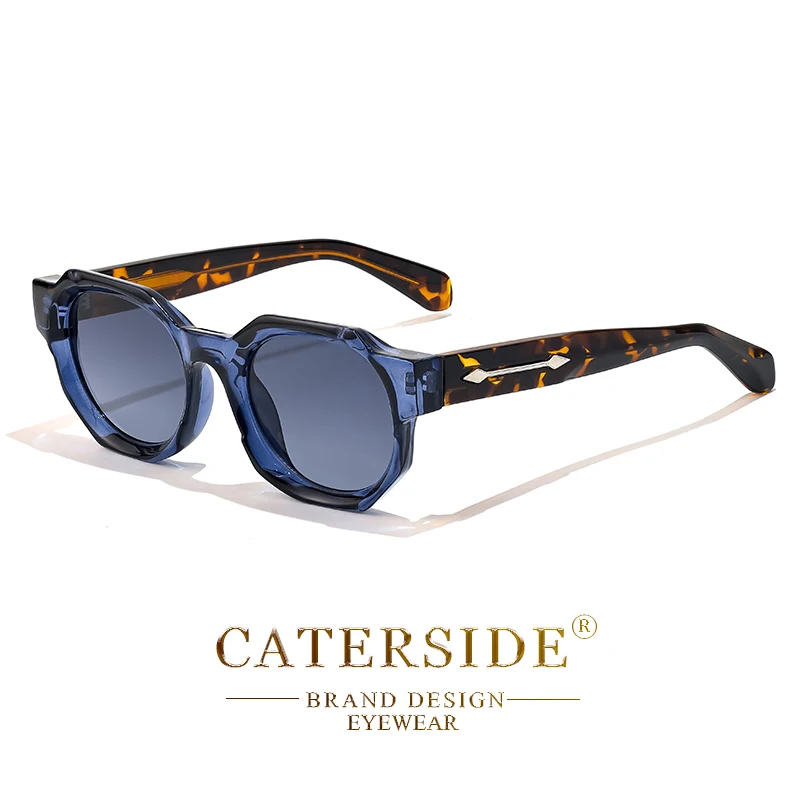 CATERSIDE gafas de sol cuadradas Retro Punk para hombre, montura gruesa Vintage, gafas de sol de para mujer, gafas de viaje para fiestas y vacaciones: Beige