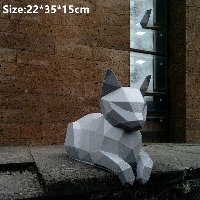 70cm beau chat papier 3D bricolage manuel décorations pour la maison décoration murale fait à la main mignon géométrique papier figurines d'action jouets: E