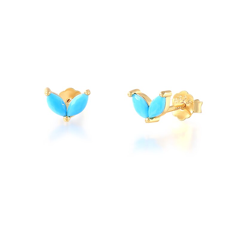 ROXI-pendientes de tuerca con Orejas de conejo para mujer y niña, aretes Piercing con orejas de conejo, joyería de plata de ley 925: F gold