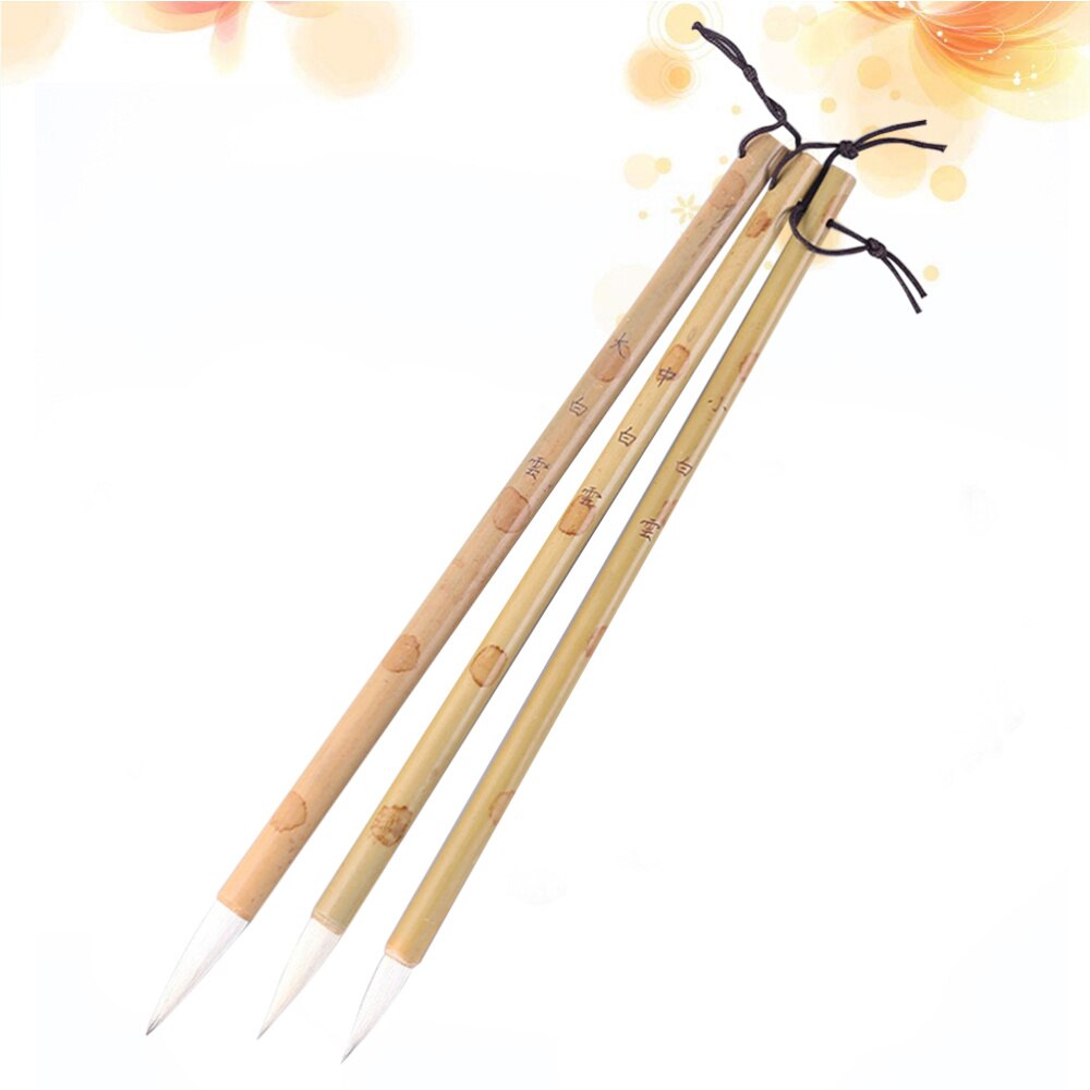 3 Pcs Professionele Uitstekende Elastische Haar Chinese Kalligrafie Kanji Japanse Sumi Tekening Borstel Voor Home School Schrijven Praktijk