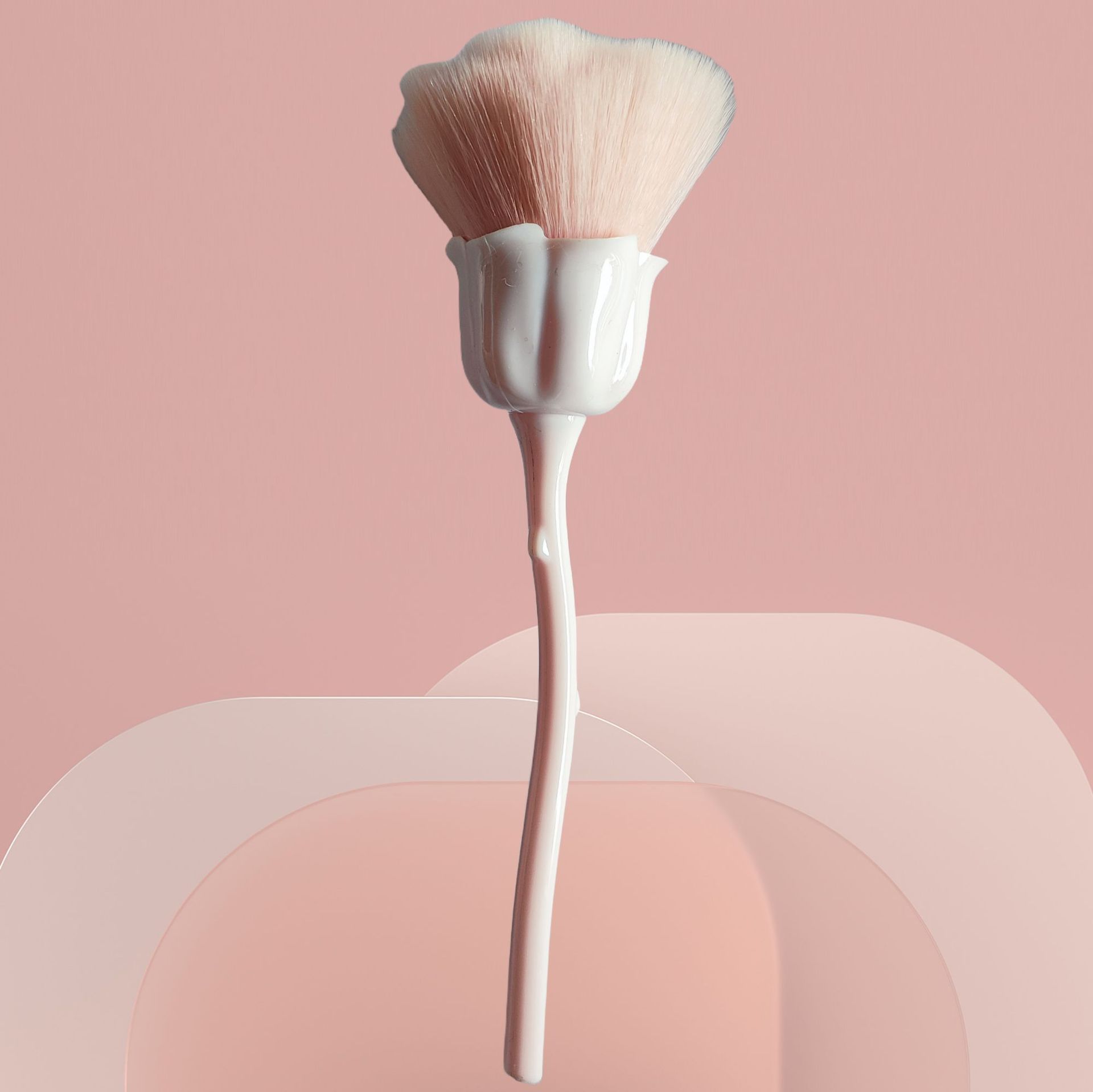 Pincel de flor rosa para accesorios de manicura, herramienta para mujeres, herramientas de belleza facial, cepillo para polvo de decoración de uñas, 1 Uds., herramientas de maquillaje de aseo: Rojo