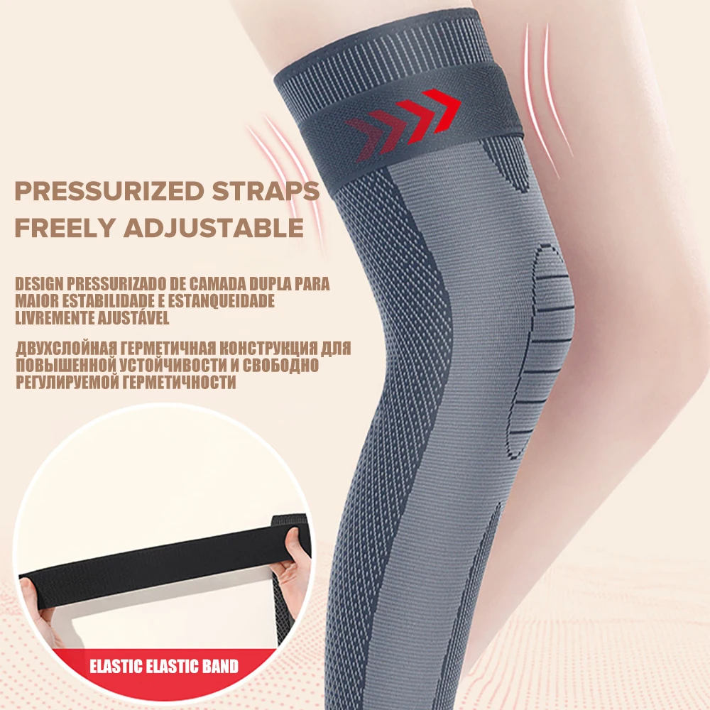 1 par de rodilleras de soporte de rodilla de fitness alargadas vendaje Rodilleras de compresión deportiva de nailon elástico para baloncesto para correr baloncesto rodillas cálidas
