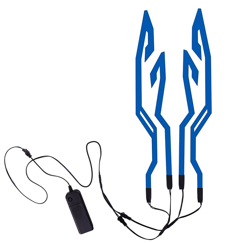 4-in-1 Motorcycle Helmet LED Luminous Sticker Night Riding Cold Light Signal Flashing Strip Helmets Universal Strip USB Charger: Blue