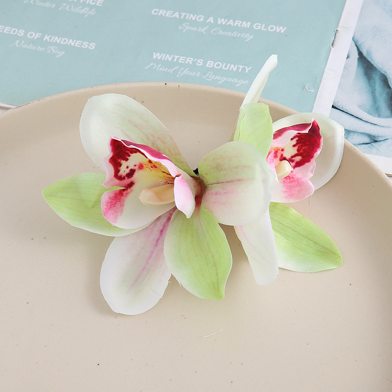 Free Women Summer Bohemia Beach Thai Lily Orchid Flower Hair Clip Bridal Wedding Headwear Ornaments Accessories: Turquoise