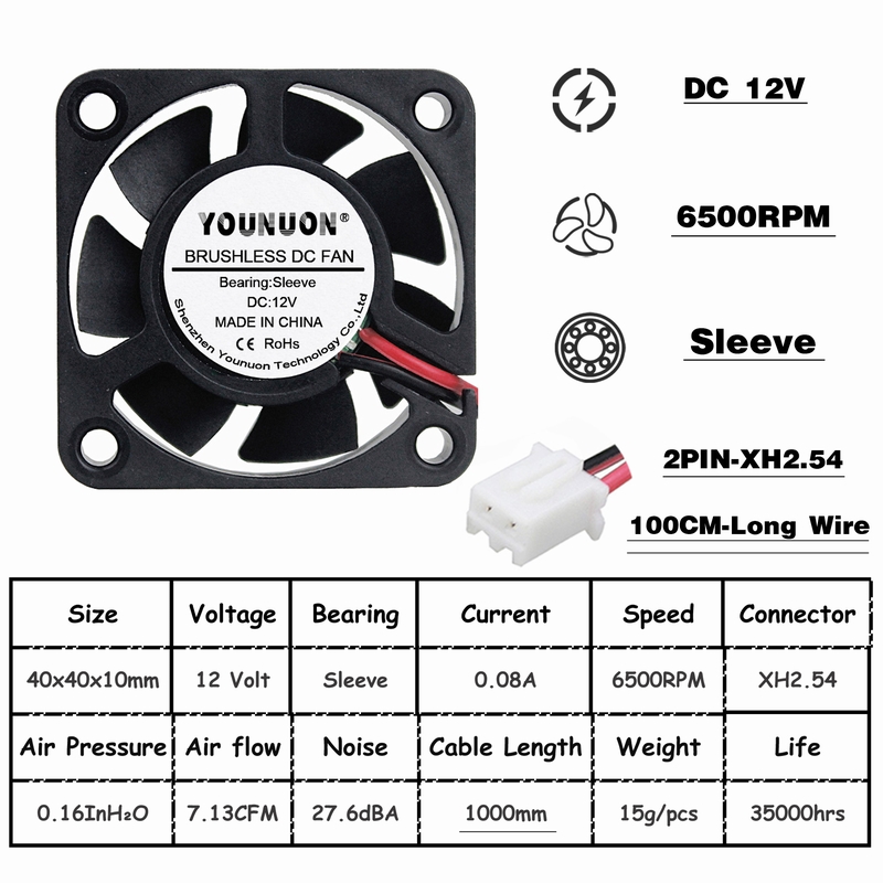 4010 Lüfter 40mmx40mmx10mm 4cm Drucker Turbine Gebläse Lüfter - 5V 12V 24V DC EB
