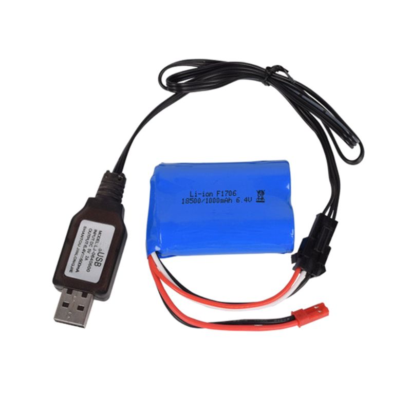 6.4v/7.4V 500mA chargeur li-i SM-3P RC jouets télécommande positive portable USB 28TE