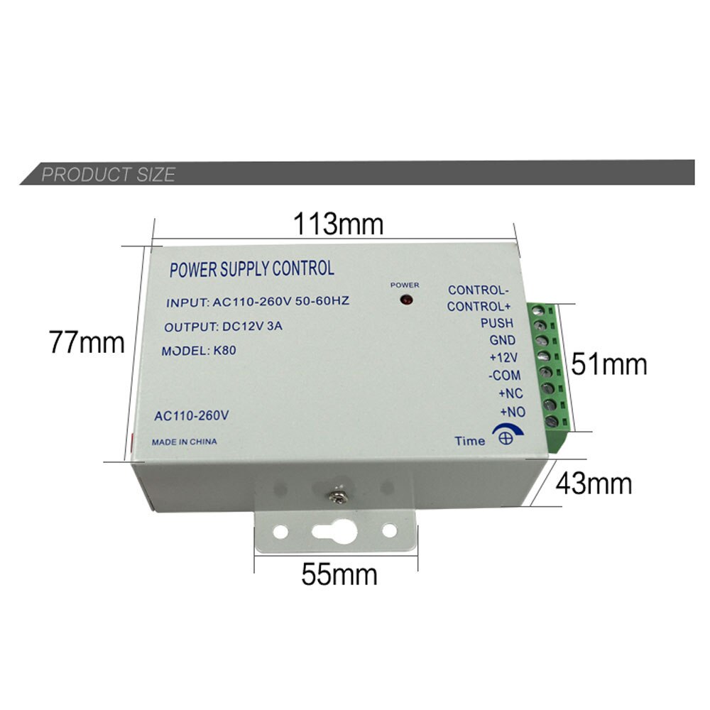 DC 12 V Deur Toegangscontrole systeem Schakelaar Voeding 3A/AC 110 ~ 240 V