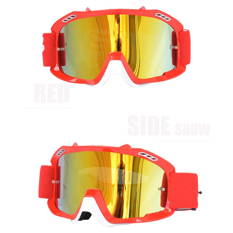 Gafas de sol de Motocross para hombre y mujer, lentes de sol para Motocross, todoterreno, motociclista, para exteriores, casco de motocicleta, lentes gratis + bolsa: D