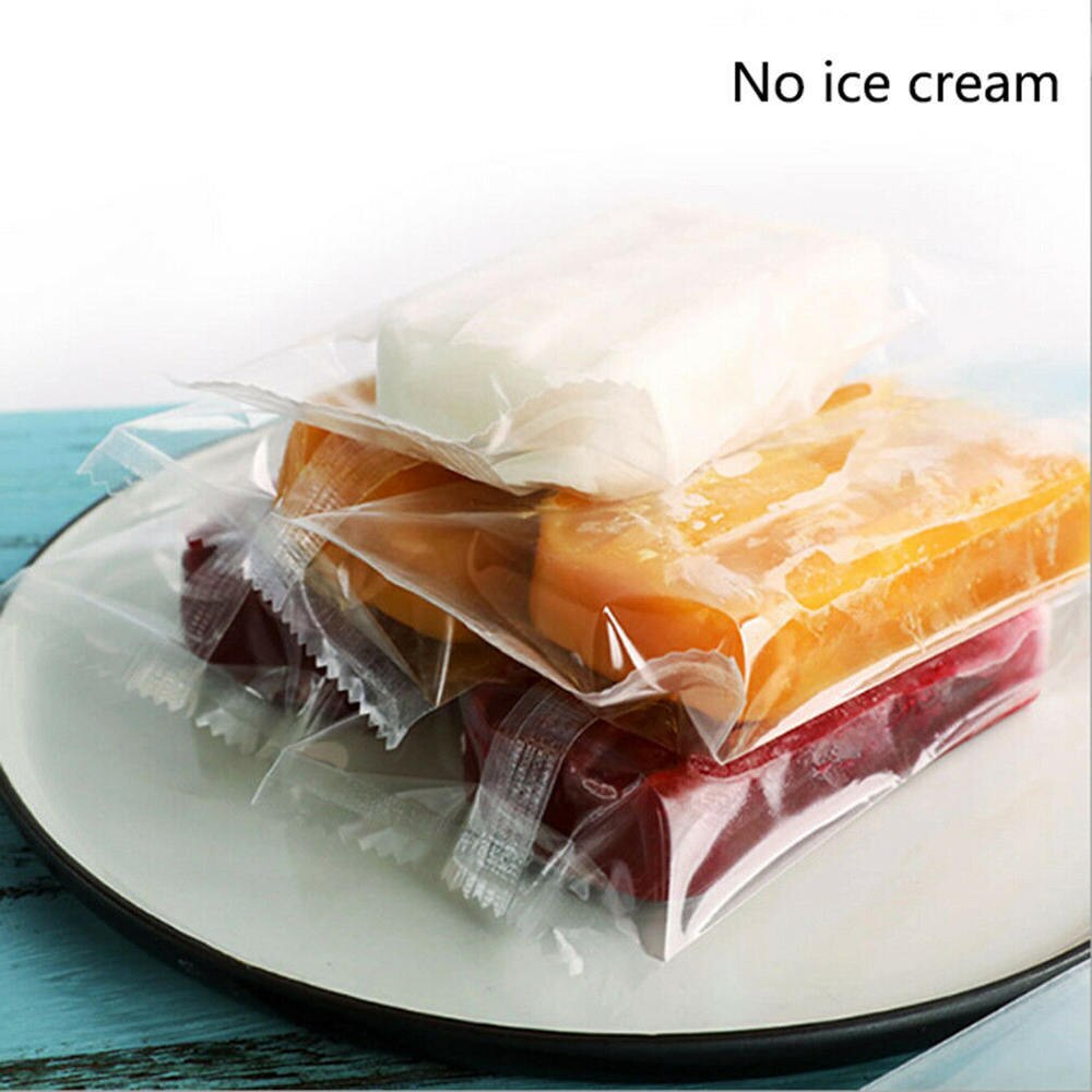 100pcs Disposable Transparent Ice Cream Plastic Bag Popsicle Bag Cake Bread Chocolate DIY Packaging