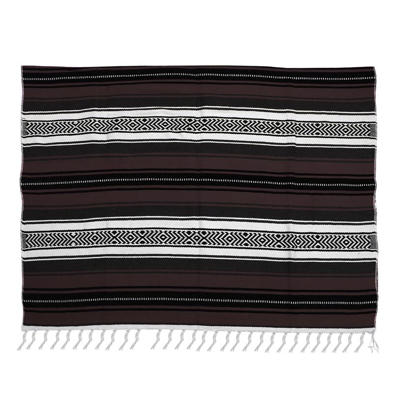 Couverture de yoga Falsa mexicaine, couverture tissée en polymères colorés, Serape pour canapé, chambre à coucher, voiture, pique-nique, été, plage, bleu, 130x180cm: GRIS