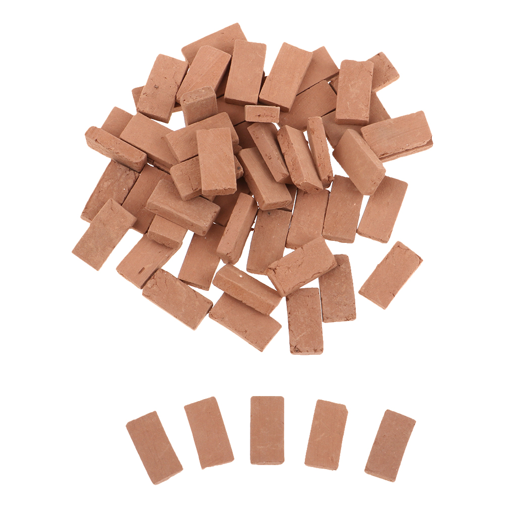 50 Pieces 1/35 Scale Simulation Miniature Porcelain Red Brick Model Toy Sand Table Building Diorama Scenery Sand Scene Scenery