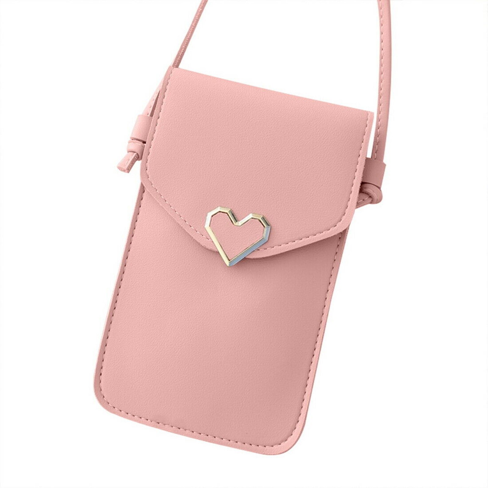 Bolso de piel sintética con pantalla táctil para mujer, bolsa del teléfono móvil cruzada, H9, para el Día DE LA Madre: Light pink