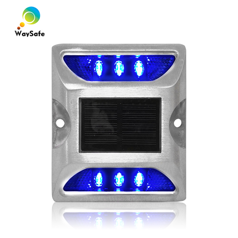 CE goedgekeurd blauwe LED knipperlicht waterdichte solar road stud
