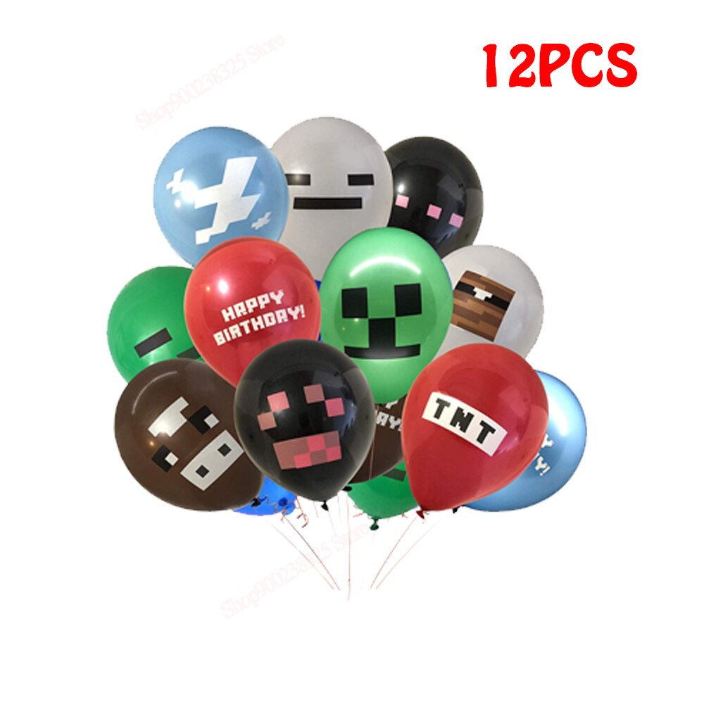 Mijnbouw Pixels Game Party Ballon Pixel Tnt Creeper Steve Verjaardag Supplie Decor Kid Jongens Speelgoed Thema Baby Shower Ballon: baby shower balloon