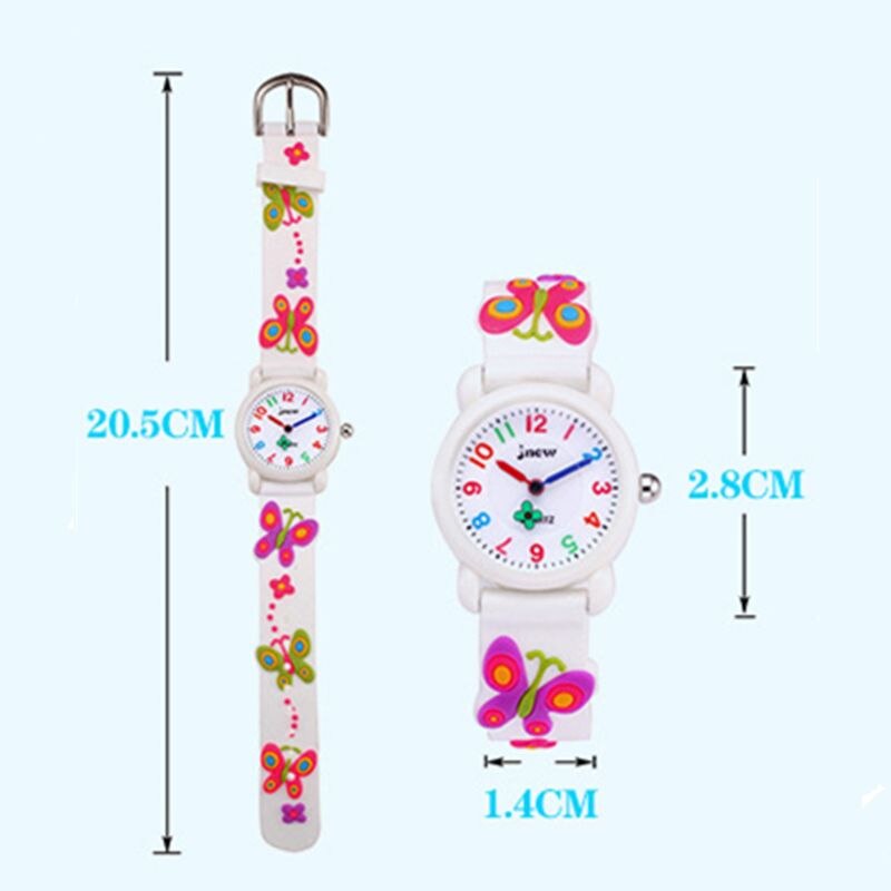 Kid 3D Vlinder Siliconen Waterdicht Horloge Voor Meisje Kinderen Horloges