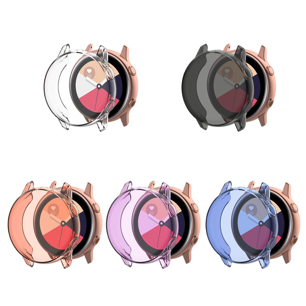 Galaxy watch actieve case voor Samsung galaxy watch actieve cover/r500 plating kleurrijke Transparante TPU soft case anti-fall cove