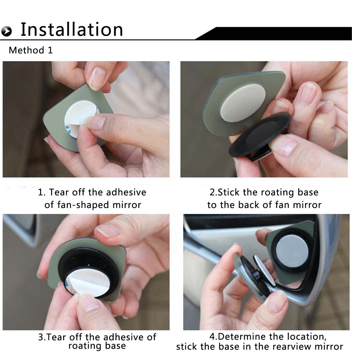 Audew, 2 uds., espejo de punto ciego para coche, ajustable, 360 grados, sin marco, visión trasera, gran angular, convexo redondo para aparcar, espejo retrovisor