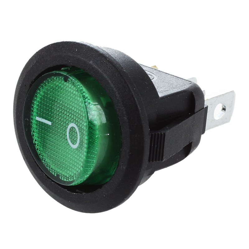 10 Pcs 2 Position DPDT 2P2T Panel Mount Mini Slide Switch &amp; 5 Pcs 3 Pin SPST Green Neon Light On/Off Round Rocker Switch