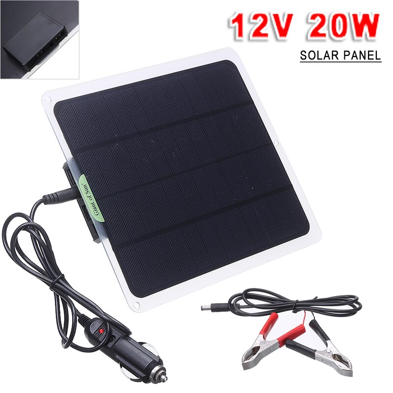 1 Pc Durable 12V Solar Panel Battery Charger Kit for Car Boat Computer Mobile Camping Garden Outdoor Battery Solar Charger