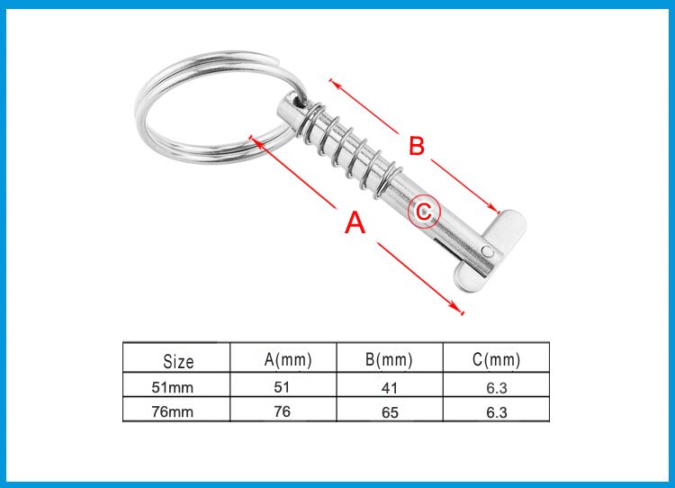 4 STUKS 6.3mm Marine Grade 316 Roestvrij Staal Quick Release Pin voor Boot Bimini Top Dek Scharnier Marine hardware boot