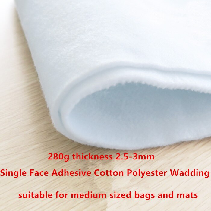 50*50cm bomullspolyester vaddering interlinings enkel ansikte självhäftande klädsel fyllning quiltning batting hantverk stoppning projekt: 280g enkel lim