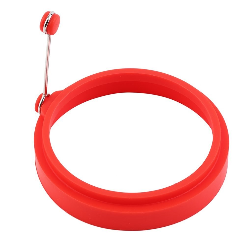 Silicone Fried Egg Round Shaper Eggs Mould Pancake Ring Omelette for Cooking Breakfast Cuisine Frying Pan: Red