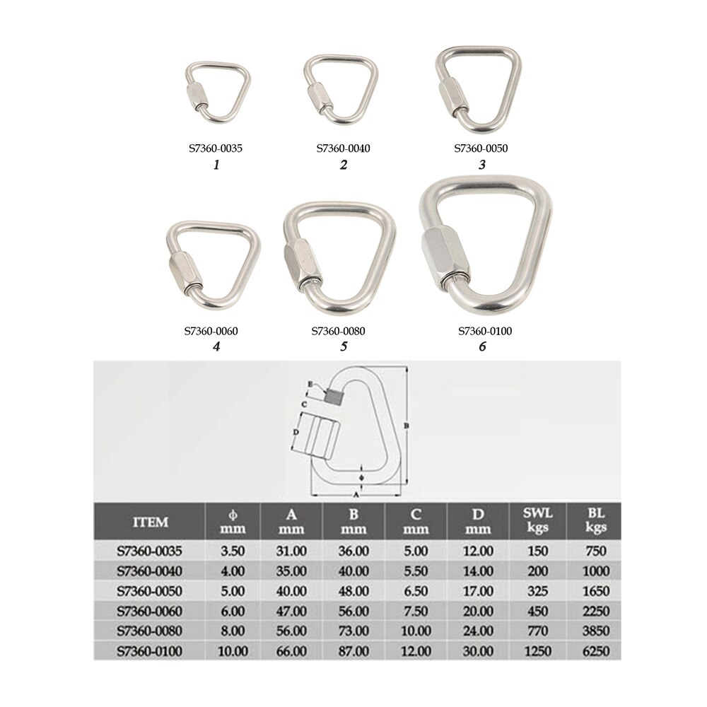 D Buckle Carabiner Rock Climbing Buckle Hanging Hook Carabiner Quick Link Lock Rope Buckle Camping Hiking Climbing Equipment