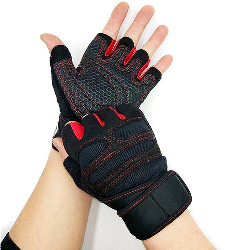 Finger gym fitness handsker med håndleds wrap support til mænd kvinder crossfit træning magt løfteudstyr
