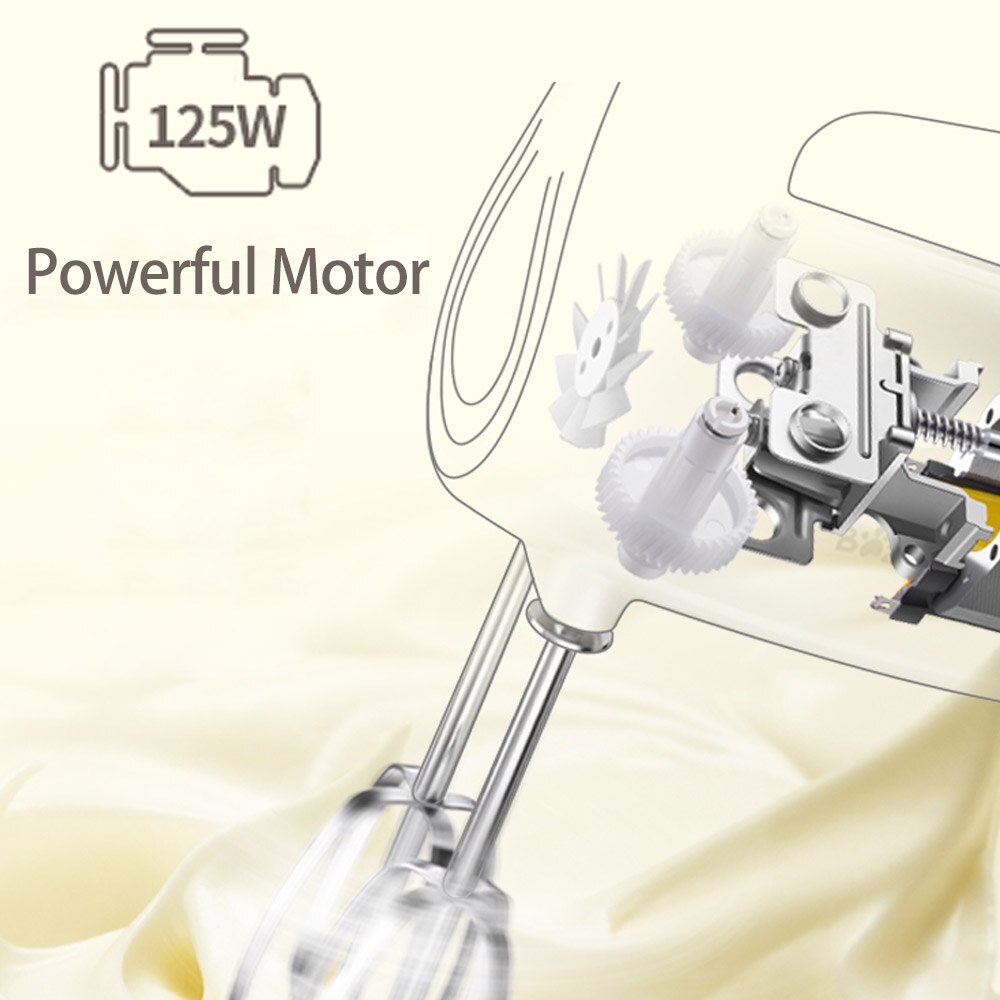 Bear 5 Speeds Electric Hand Blender Portable Mini Food Mixer Stand Mixer Egg Beater Hand Mixer Food Processor for Kitchen