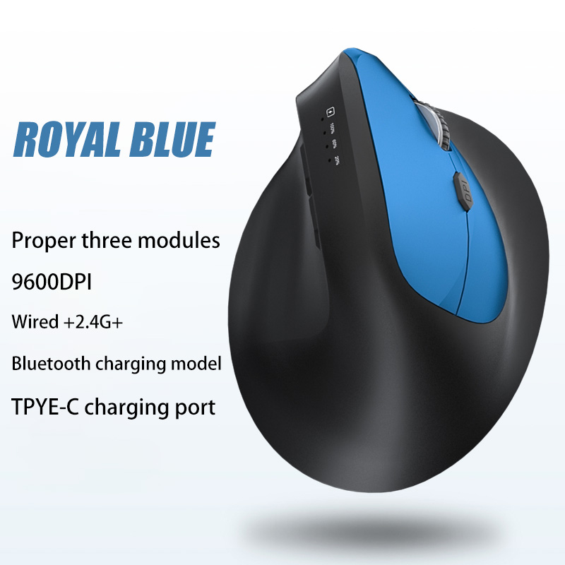 Xiaomi Bluetooth Vertical Mouse Tri-Mode Ergonomic 9600 DPI Adjustable Optical Silence Gaming Mouse Office Dormitory Comfortable: SKY BLUE