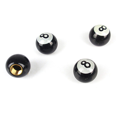 4 Stuks Universele Auto Auto Truck Bike Biljart "Pool 8 Ball" Band Band Luchtklep Steeldoppen Wielvelgen