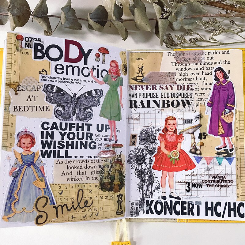 36 pcs Retro paper doll cute girl boy princess stickers for Home decor on laptop decal fridge skateboard doodle toy sticker