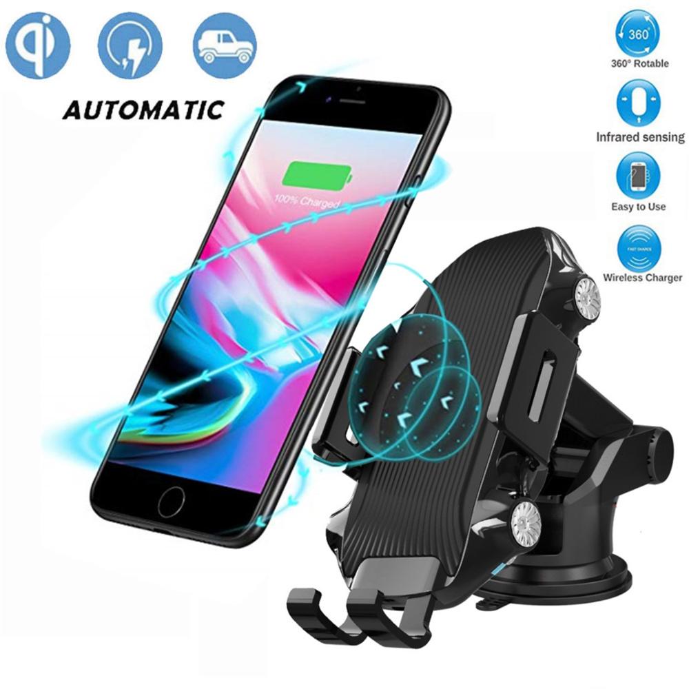 15W Wireless Charger Car Mount for Air Vent Mount Car Phone Holder Intelligent Infrared Fast Wireless Charging Charger Automatic