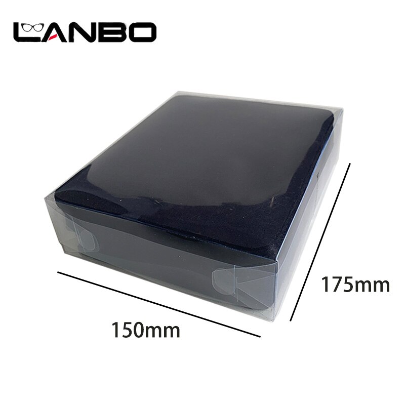 LANBO 100 stks zwarte kleur 15*17 cm Microfiber Brilpoetsdoekje Voor Lens Telefoon Scherm Reinigingsdoekjes